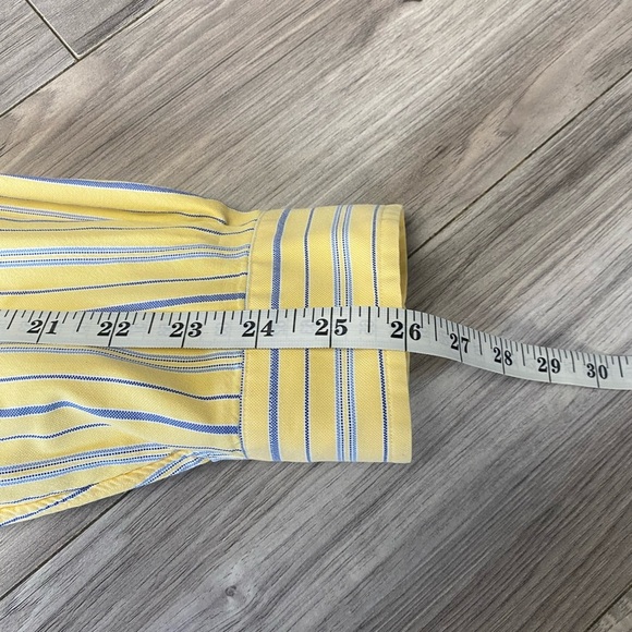 Polo Ralph Lauren Classic Fit Oxford Button Down Shirt Yellow Men 17 1/2 Strips - Picture 10 of 10